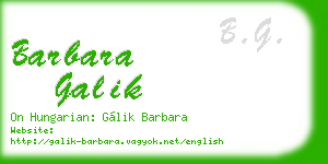 barbara galik business card